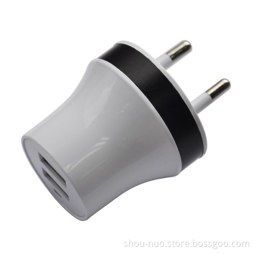 high quality led universal eu dual usb wall charger